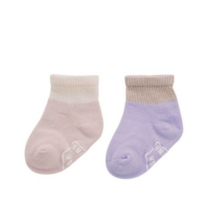【La stella/ラステラ】バイカラーベビーソックス 2PSET ピンク(PK)