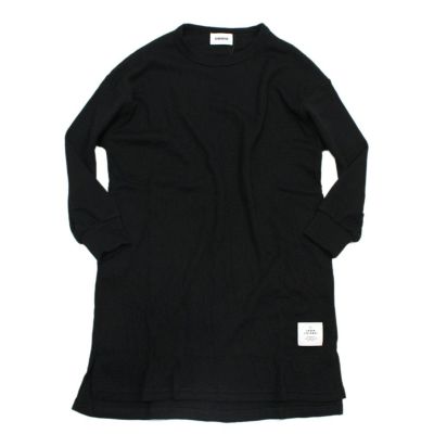 ワッフルロングTシャツ ブラック(BK)