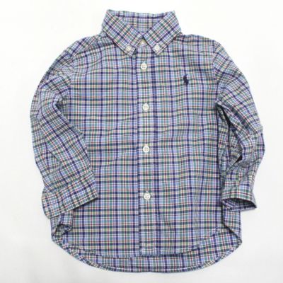 RalphLauren ラルフローレン ボタンダウン チェック シャツ ブルー