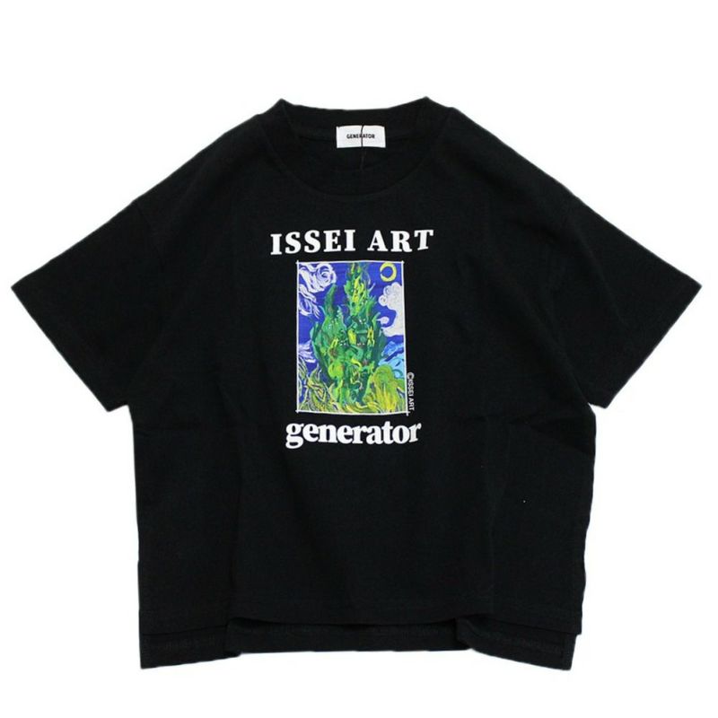 ジェネレーター] ISSEI ART プリントTシャツ ブラック(BK) ｜子供服の