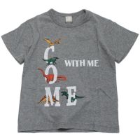 COME ダイナソー 刺繍Tシャツ チャコール(CH)