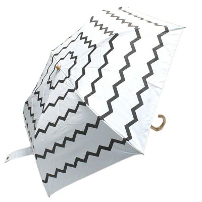 【晴雨兼用/折りたたみ日傘】 zigzag mini アンブレラ (ホワイト/50cm) ホワイト