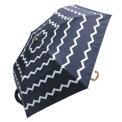 【晴雨兼用/折りたたみ日傘】 zigzag mini アンブレラ (ネイビー/50cm) ネイビー