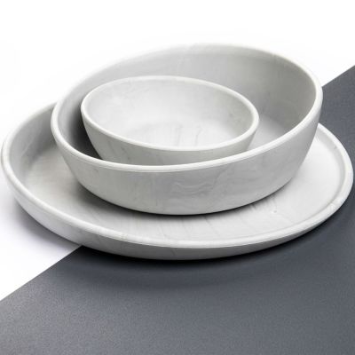 eeveve(イービーブ) 【ギフトボックス入り】 プレート・ボウル3点セット Marble / Cloudy Gray
