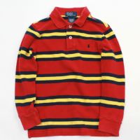 Polo by RalphLauren ラルフローレン 長袖 ボーダー ポロシャツ　 レッド