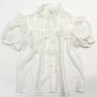 70年代 GUNNE SAX ガニーサックス レース ブラウス ホワイト