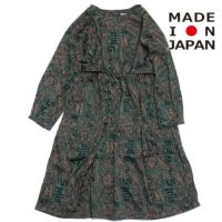 Magic Spell print Vintage Satin ドレス グリーン