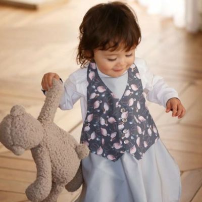 MARLMARL エプロン ギャルソン6  for Baby (80-90cm)   フラミンゴグレー flamingo grey