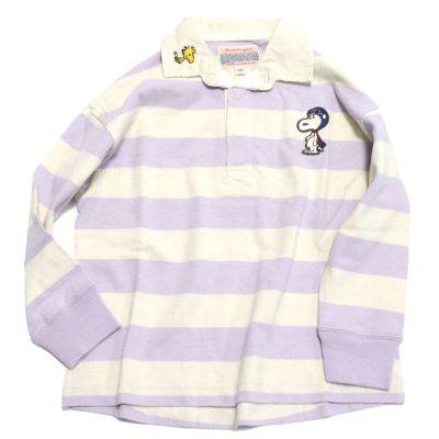 ワイドボーダー SNOOPY ラガーシャツ 6Pピンク