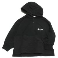 ウラケ スキッパーネック パーカー 2BK黒