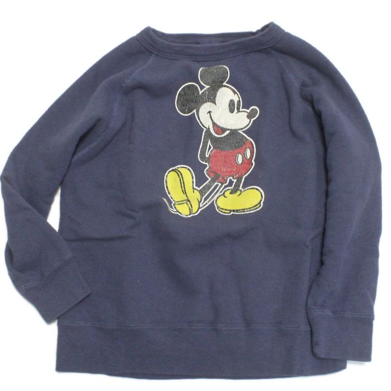 新品 デニム&ダンガリー ミッキー刺繍 トレーナー スウェット 140cm デニムダンガリー×ミッキー] ビンテージウラケ MICKEY ワッペン