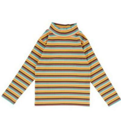 タートルネックボーダーリブTシャツ イエロー(YE)