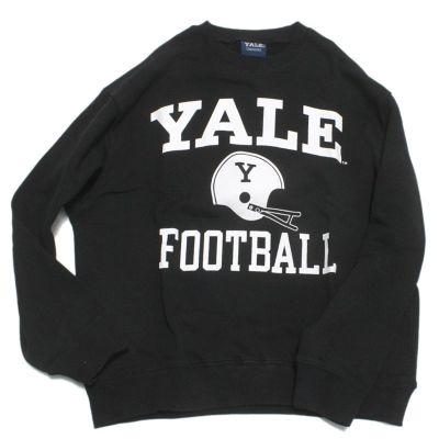 【YALE】フロントフットボールロゴプリントトレーナー クロ(80)