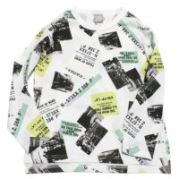 総プリント天竺長袖Tシャツ オフホワイト(OW)