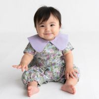 パープルお花プリントbabyロンパース パープル系(34)