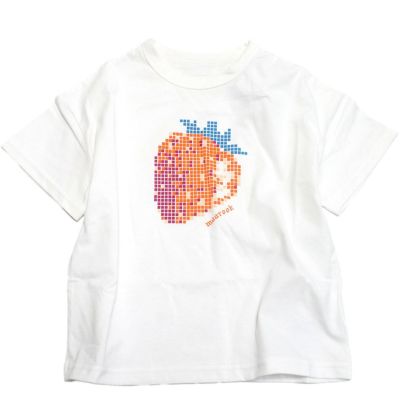 天竺ピクセルいちごプリントTシャツ シロ(1)