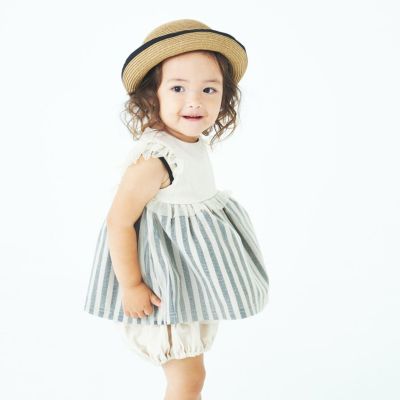 杢ツイルストライプbabyドレススタイ ベージュ(12)