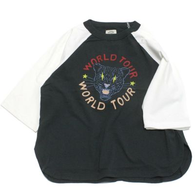 ラグラン7分袖BIGTシャツ ブラック(BK)