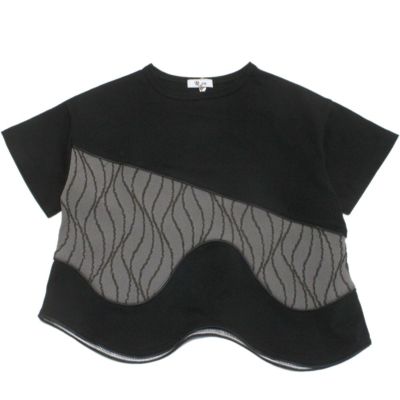 キラキラライン切替Tシャツ ブラック(4)
