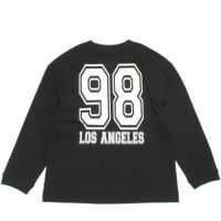 【防汚加工】天竺アソートプリントカレッジTシャツ クロ(80)
