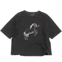 天竺HORSE ROSE T ブラック