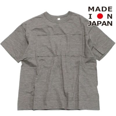 slub pocket Tシャツ (organic cotton) グレー
