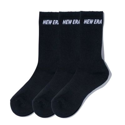 CREW 3PAIRS SOCKS (BLACK)  ブラック