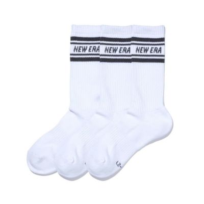 CREW 3PAIRS LINE SOCKS(WHI) ホワイト
