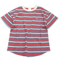 ボーダーショートスリーブTシャツ ディープピンク(930)