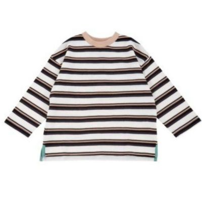 マルチボーダーサイドスリットロンT ブラック(BK)