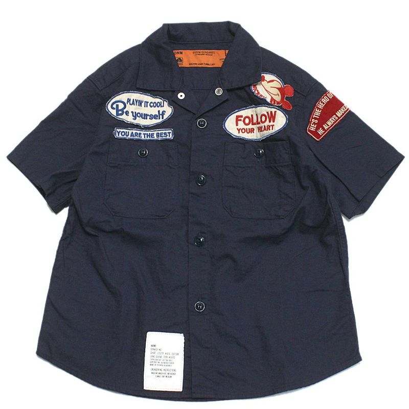 デニムダンガリー×ミッキー] シーチング MICKEY シャツ 4NV紺 ｜子供服