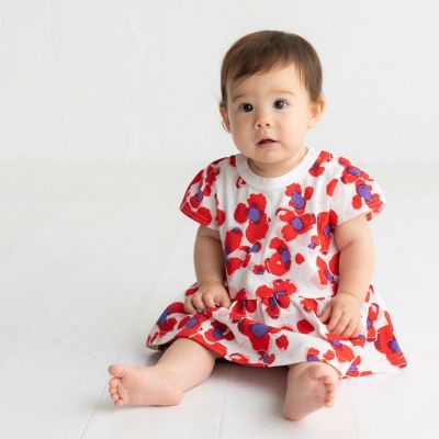 天竺パンジープリントbabyセット アカ系(23)