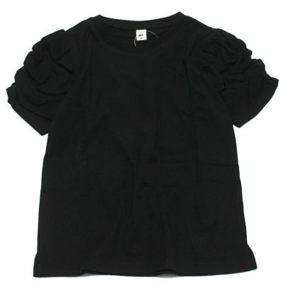 ギャザーパフTシャツ ブラック(BK)
