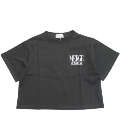 ロゴワイドクロップドT チャコールグレー