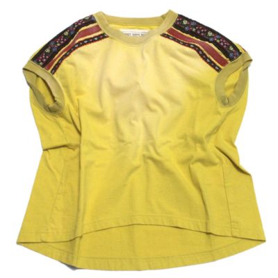 ビンテージフウ チロリアンテープツカイ ノースリーブ TEE 10Y黄