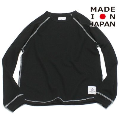 サーマルラグランロングTシャツ ブラック