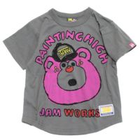 ドローイングクマラウンドTシャツ グレー