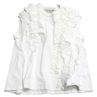 ビンテージテンジク フリフリ ノースリーブ TEE 1W白