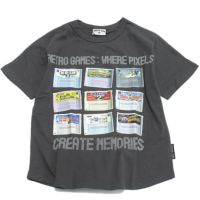 クールタッチレトロゲームロゴTシャツ チャコールグレー