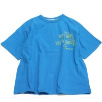 クールタッチ手書き風ロゴドルマンTシャツ ターコイズ