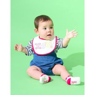 デニムサロペット＆ボーダー半袖Tセット L・ブルー(56)