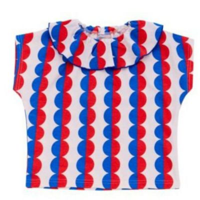 ソウガラフリルカラーTシャツ ドット柄(DT)