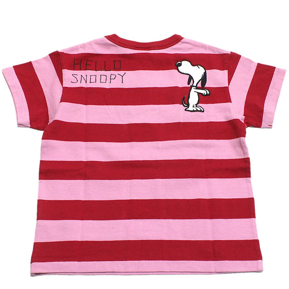 デニムダンガリー×スヌーピー] ワイドボーダーテンジク SNOOPY TEE 5R
