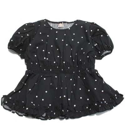 パフスリーブTシャツ クロ(80)