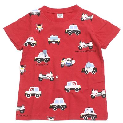 パトカー総柄Tシャツ レッド(RE)