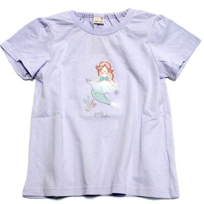 【防汚】モチーフキラキラTシャツ ラベンダー(61)