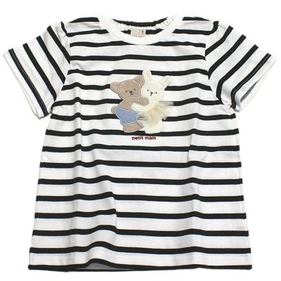 【防汚】モチーフキラキラTシャツ クロ(80)