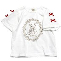 ベアープリント リボンTシャツ オフホイワイト(OW)