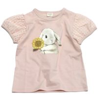 ひまわり＆ラビット シースルーTシャツ ピンク(PK)