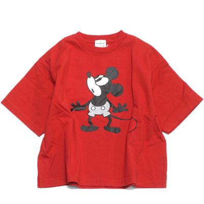 テンジク MICKEY OVER SIZE TEE 5R赤